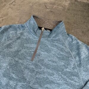UNRL Apex Quarter Zip Pullover Mens Medium Blue Camo Athletic Fit Features